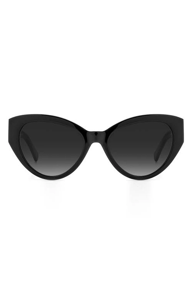 Kate Spade New York paisleigh 55mm gradient cat eye sunglasses in Black/Gray Polar at Nordstrom