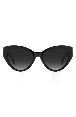 Kate Spade New York paisleigh 55mm gradient cat eye sunglasses in Black/Gray Polar at Nordstrom