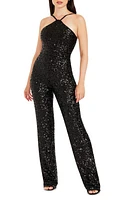 Dress the Population Darian Sequin Halter Jumpsuit at Nordstrom,