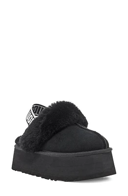 UGG(r) Funkette Genuine Shearling Slipper Black Suede at Nordstrom,