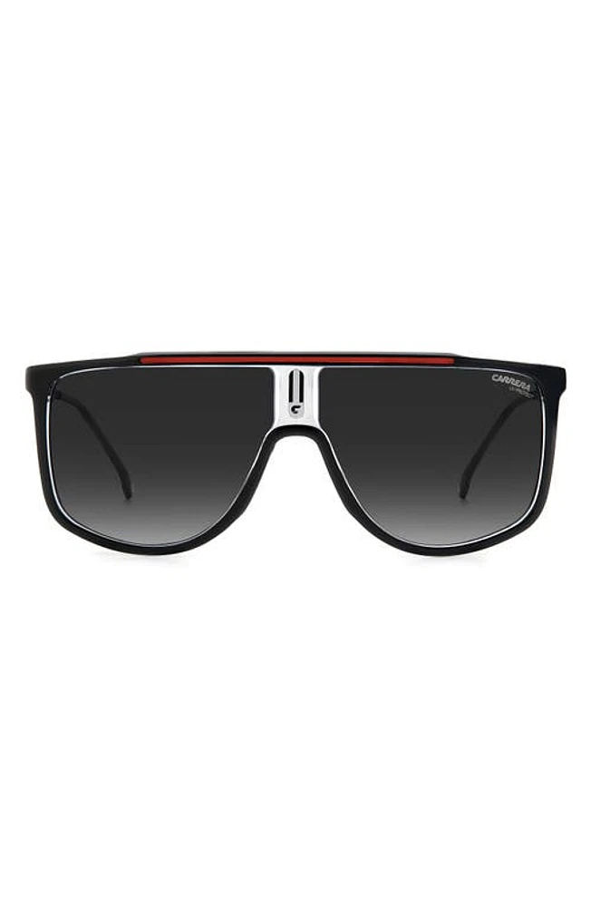 Carrera Eyewear 61mm Gradient Flat Top Sunglasses in Black Red/Grey Shaded at Nordstrom