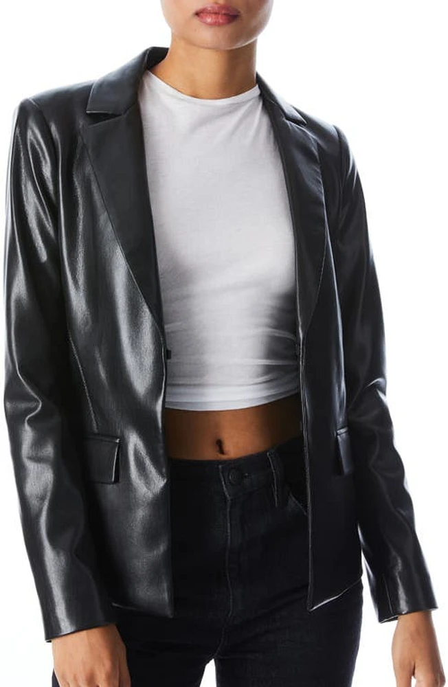 Alice + Olivia Mya Faux Leather Jacket Black at Nordstrom,