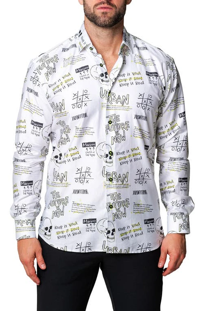 Maceoo Fibonacci Urban Contemporary Fit Button-Up Shirt White at Nordstrom,