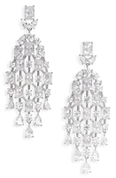 Nordstrom Cubic Zirconia Chandelier Drop Earrings in Clear- Silver at Nordstrom