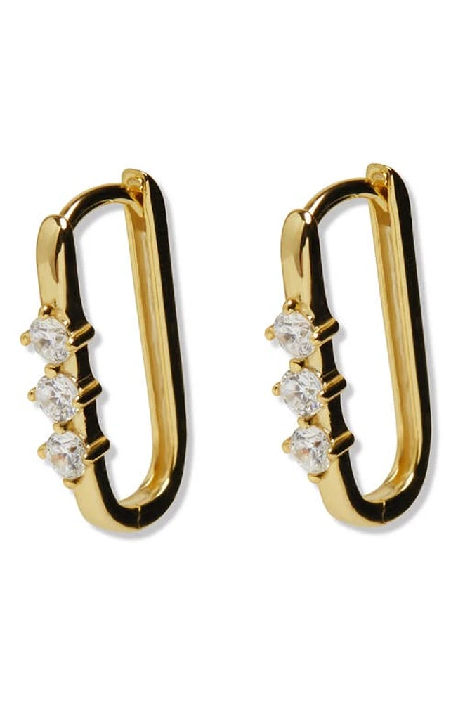 Argento Vivo Sterling Silver Oblong Hoop Earrings in Gold at Nordstrom