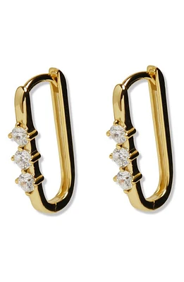 Argento Vivo Sterling Silver Oblong Hoop Earrings in Gold at Nordstrom