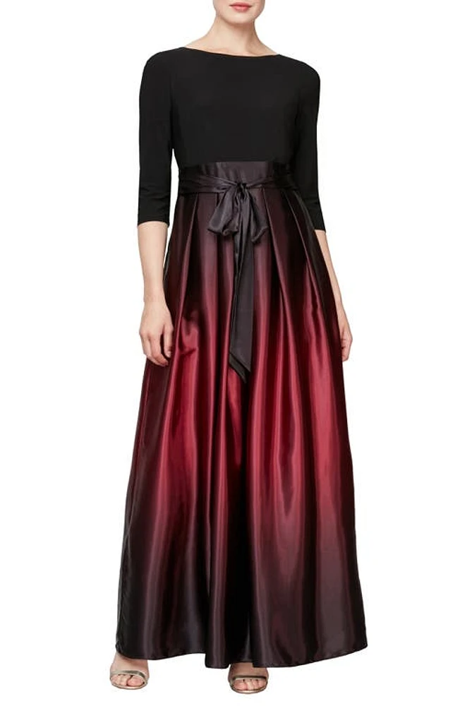 SLNY Tie Waist Ombrè Skirt Gown at Nordstrom,