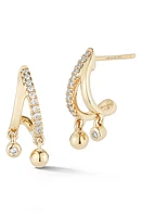 Dana Rebecca Designs Poppy Rae Pebble Diamond Drop Huggie Hoop Earrings in Yellow Gold at Nordstrom