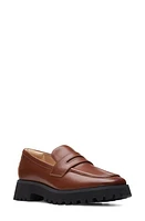 Clarks(r) Stayso Edge Platform Penny Loafer in Caramel Leather at Nordstrom, Size 9.5