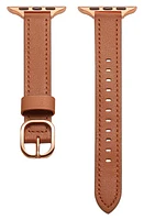 The Posh Tech Carmen Leather Apple Watch Watchband in Brown at Nordstrom