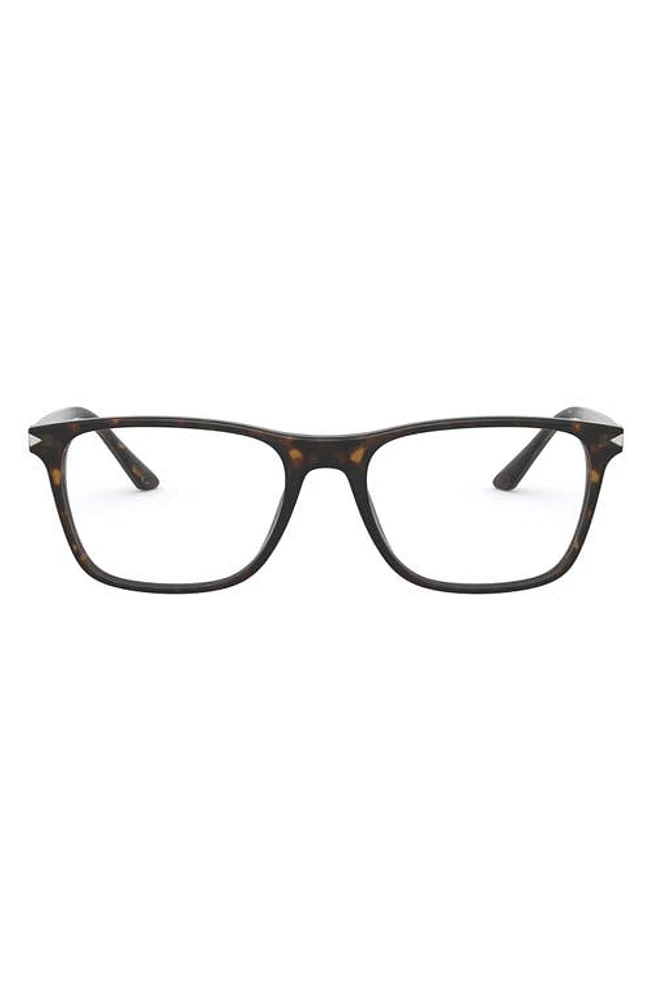 Giorgio Armani 55mm Rectangular Optical Glasses in Matte Havana at Nordstrom