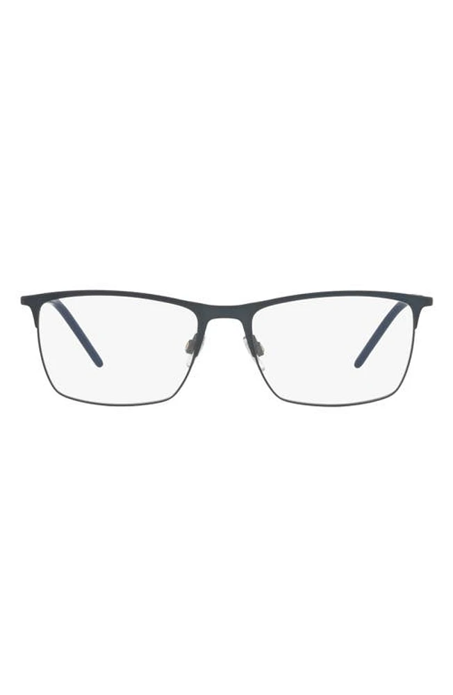 Dolce & Gabbana Dolce & Gabbana 57mm Rectangular Optical Glasses in Navy at Nordstrom