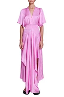 maje Rachelora Asymmetric Hem Maxi Dress Pink at Nordstrom,