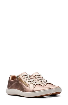 Clarks(r) Nalle Zip Sneaker Rose Gold Leather at Nordstrom,