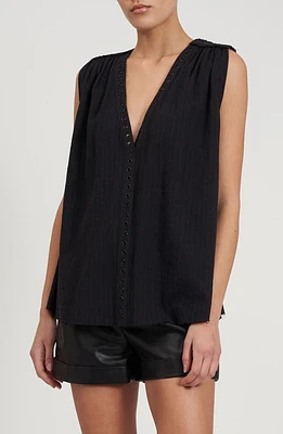 Rebecca Minkoff Crosby Grommet Sleeveless Top True Black at Nordstrom,