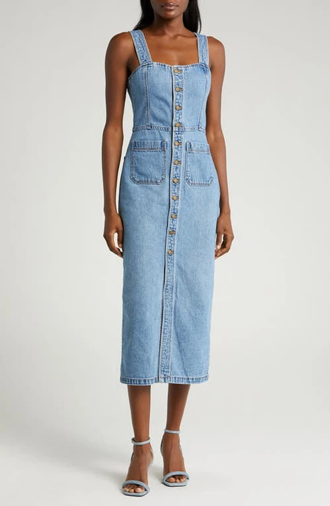 Rolla's Sailor Denim Midi Dress Mid Blue at Nordstrom,