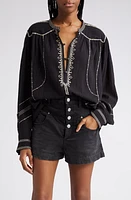 Isabel Marant Étoile Pelson Embroidered Top Black at Nordstrom, Us