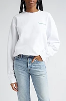 Sporty & Rich Drink More Water Cotton Graphic Sweatshirt White at Nordstrom,