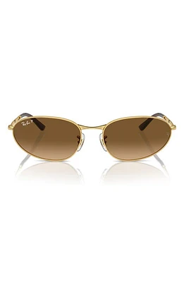 Ray-Ban 56mm Gradient Polarized Oval Sunglasses in Gold Flash at Nordstrom