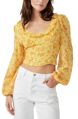 Free People Another Life Print Crop Top Honey Combo at Nordstrom,