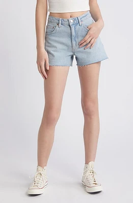 Topshop Denim Comfort Stretch Shorts Light Blue at Nordstrom, Us