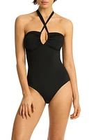 Sea Level Essentials Halter One-Piece Swimsuit at Nordstrom, Us