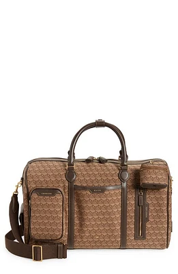 Anya Hindmarch In-Flight Jacquard Barrel Travel Bag in Dark Earth/Beige/Chocolate at Nordstrom