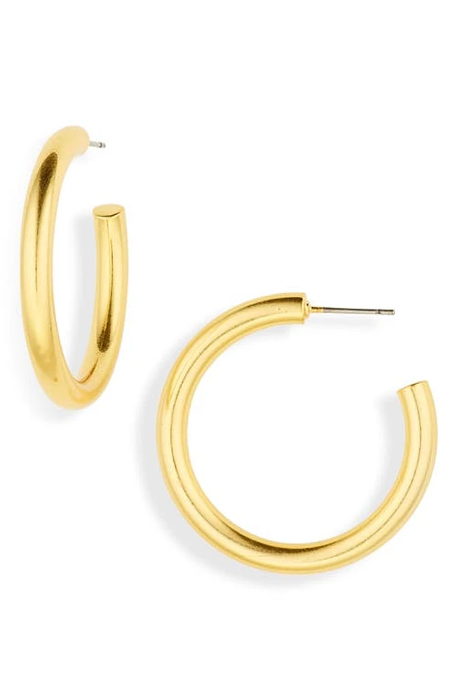 Madewell Chunky Medium Hoop Earrings in Vintage Gold at Nordstrom