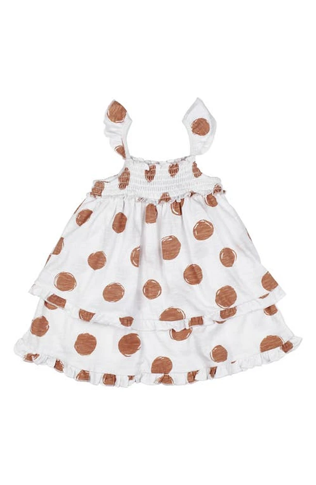 L'Ovedbaby Smocked Slub Organic Cotton Jersey Dress Adobe Dot at Nordstrom,