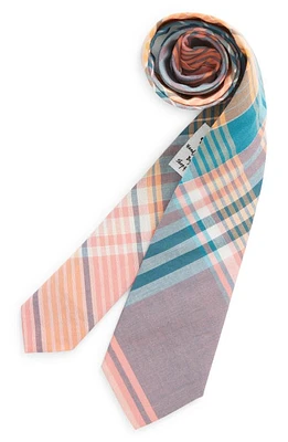 vineyard vines Kids' Madras Plaid Cotton Tie in Cayman at Nordstrom