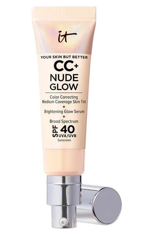 IT Cosmetics CC+ Nude Glow Lightweight Foundation + Glow Serum SPF 40 in Fair Light at Nordstrom