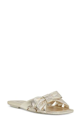 Stuart Weitzman Sofia Bow Slide Sandal Light Gold at Nordstrom,