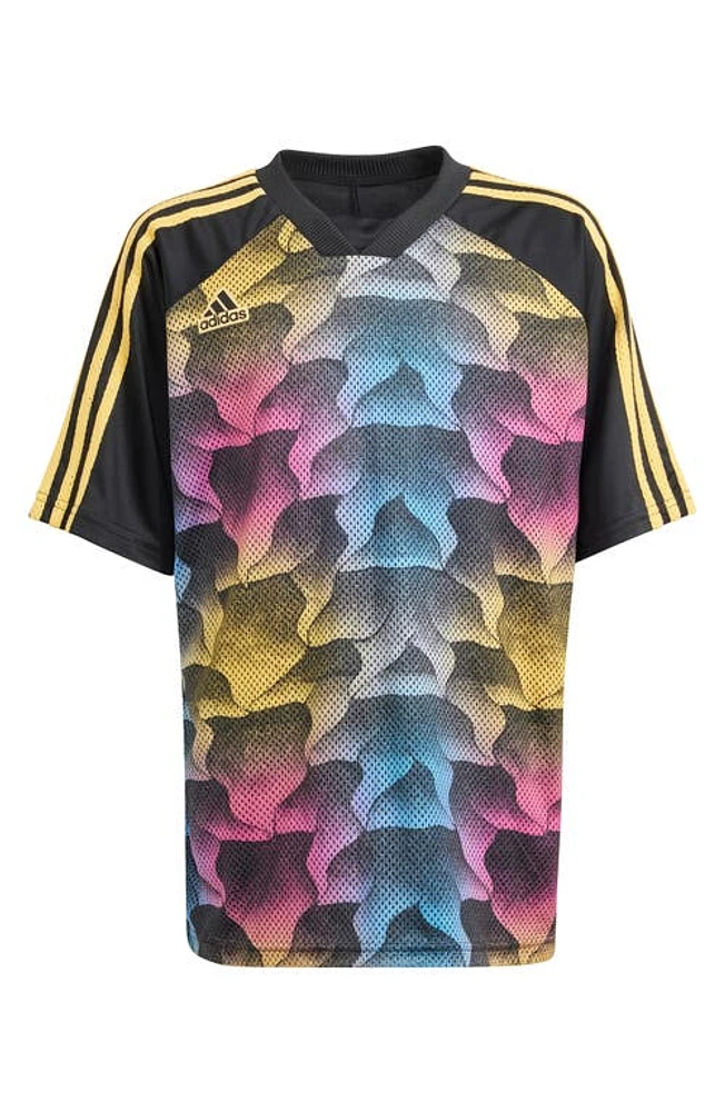 adidas Kids' Tiro T-Shirt Black/Spark/Magenta/Blue at