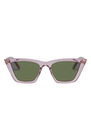 Le Specs Velodrome Cat Eye Sunglasses in Pink /Moss Mono at Nordstrom