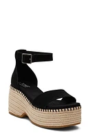 TOMS Laila Espadrille Platform Sandal in Black at Nordstrom, Size 9.5