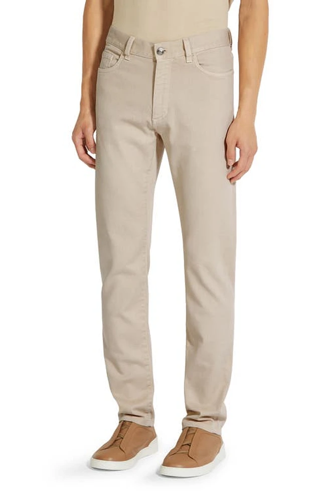 ZEGNA City Fit Stretch Denim Jeans Iuta Beige at Nordstrom,