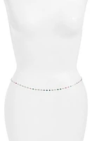 VIDAKUSH Rainbow Crystal Station Belly Chain in Silver at Nordstrom