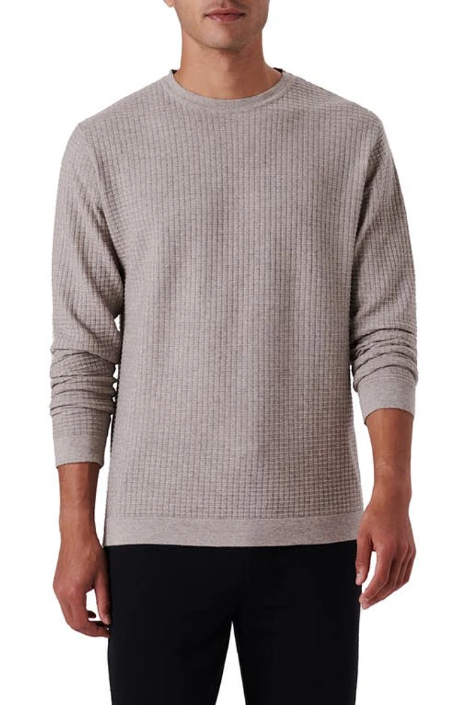 Bugatchi Cotton & Cashmere Crewneck Sweater Stone at Nordstrom,