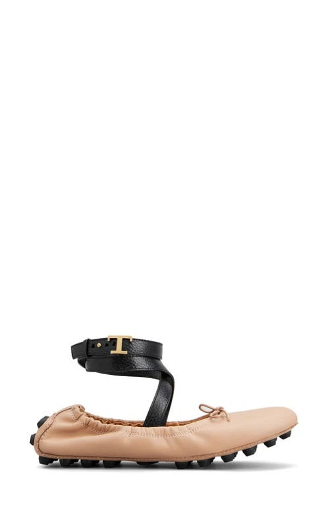 Tod's Ankle Strap Ballerina Flat in Rosa at Nordstrom, Size 10Us