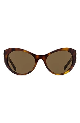 Givenchy 4G 63mm Oversize Cat Eye Sunglasses in Blonde Havana /Brown at Nordstrom