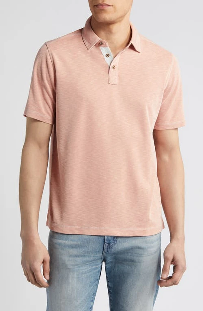 Johnston & Murphy Vintage Slub Jersey Polo Peach at Nordstrom,