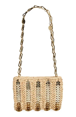 Rabanne Small 1969 Raffia Shoulder Bag in Shiny Beige at Nordstrom