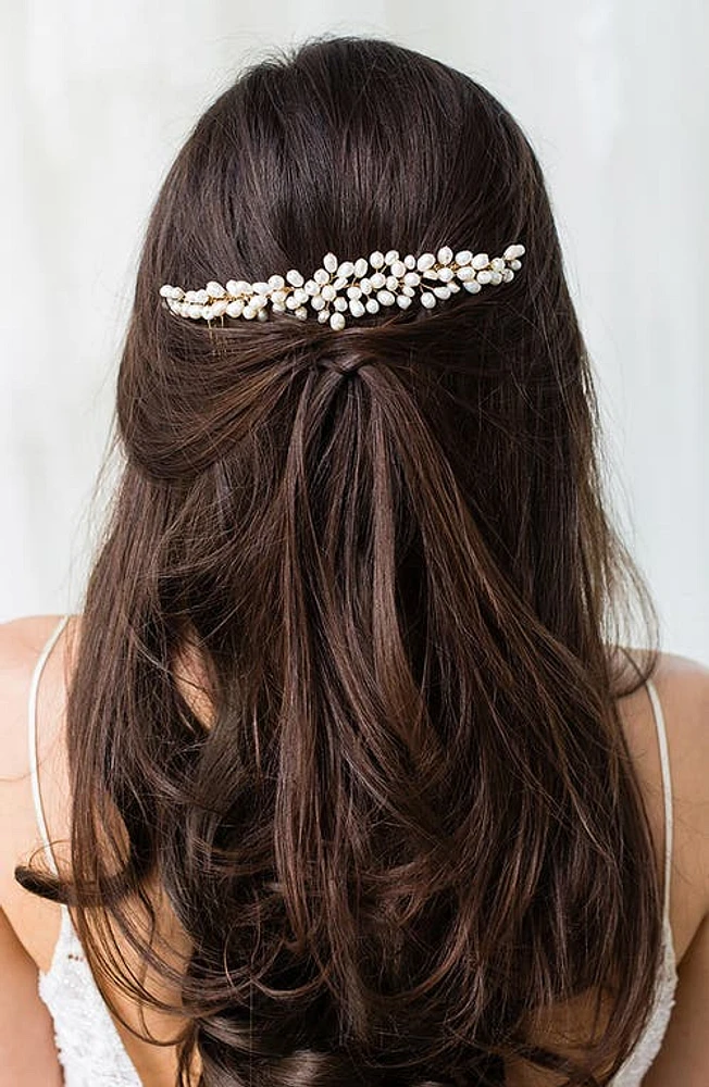 Brides & Hairpins Taja Freshwater Pearl Halo Comb in Gold at Nordstrom