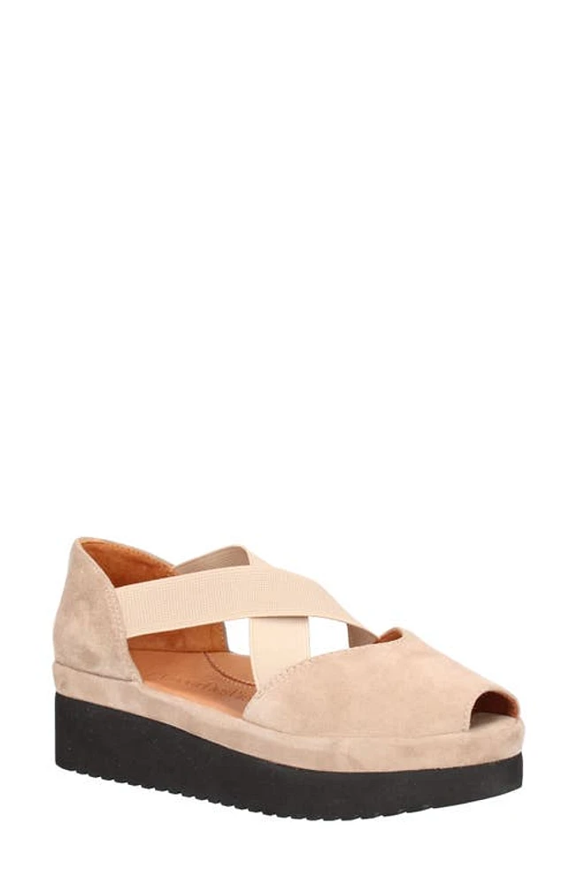 L'Amour des Pieds Alessio Open Toe Wedge Taupe at Nordstrom,