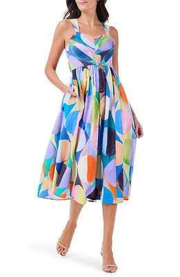 NIC+ZOE Sarah Social Circles Midi Sundress Blue Multi at Nordstrom,