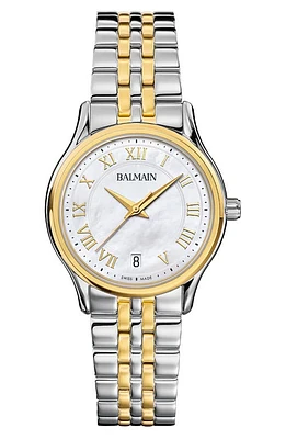 BALMAIN WATCHES Two-Tone Bracelet Watch, 32mm in Stainless Steel/Yellow at Nordstrom