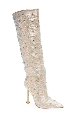 AZALEA WANG Doughty Studded Knee High Boot in Gold at Nordstrom, Size 6.5