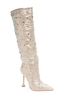 AZALEA WANG Doughty Studded Knee High Boot in Gold at Nordstrom, Size 6.5