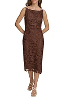 Donna Karan New York Embroidered Lace Midi Sheath Dress Canyon at Nordstrom,