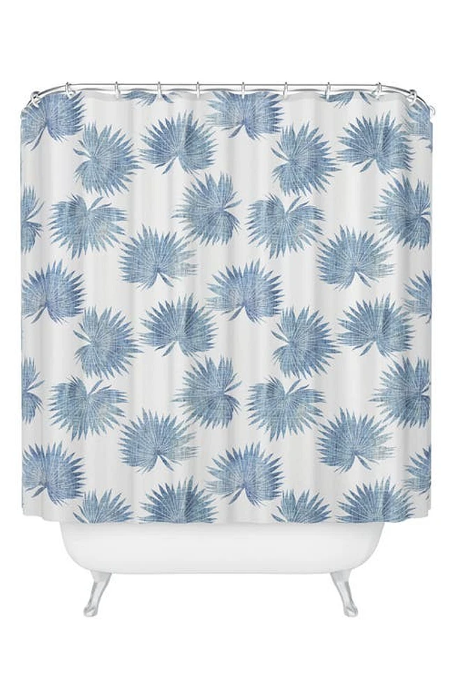 Deny Designs Sun Palm Chambray Shower Curtain in Blue at Nordstrom